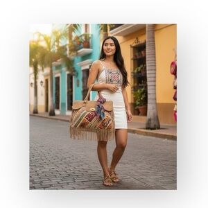 OOAK: Tylie Malibu 𒀭 Prana Overnight Travel Bag 𒀭 Kantha Print Vintage Fabrics